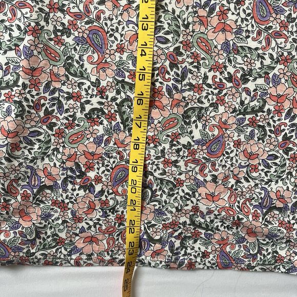 J Jill Womens Top XS Floral Print Pima Slub Elbow Sleeve Tee 100% Cotton Casual - Picture 8 of 8